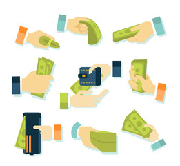 Sticker - Money in Hands Icons