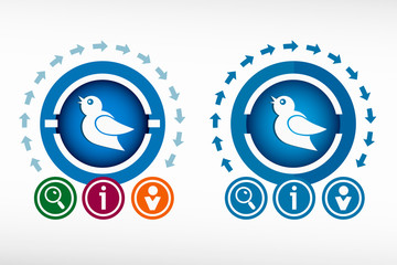 Wall Mural - Bird Icon and creative design elements