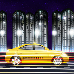 Poster - Taxi In City Background