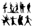 set of dancing people