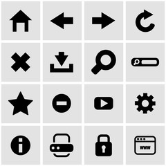 Sticker - Vector black browser icon set