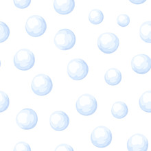 Seamless Background With Snowballs. Vector Illustration.