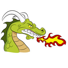 Poster - Green Fire Breathing Dragon