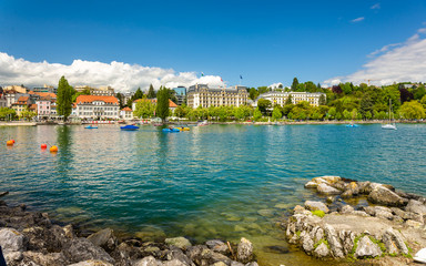 Sticker - View of embankment in Lausanne - Switzerland