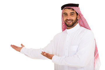 Sticker - muslim man presenting empty space