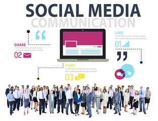Poster - social media social networking technology connection concept