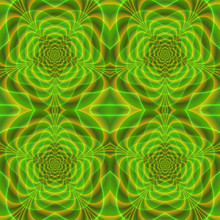 Abstract Seamless Pattern Of Transparent Green And Yellow Petals