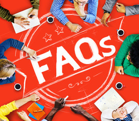 Poster - Faq Frequently Asked Questions Guidance Explanation Concept