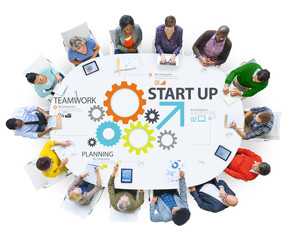 Canvas Print - Startup New Business Plan Strategy Teamwork Concept