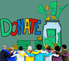 Wall Mural - Donate Give Help Support Assistance Concept