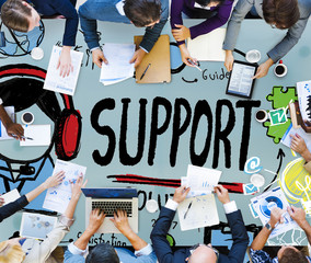 Wall Mural - Support Solution Advice Help Quality Care Team Concept