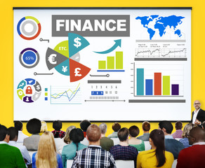 Wall Mural - Chart Currency Loan Financial Growth Strategy Plan Concept