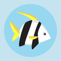 Tropical fish flat icon