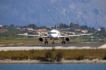 Wall Mural - airplane prepares for takeoff