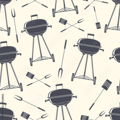Obraz na płótnie canvas dwuczęściowy "dyptyk" Retro grill grilla, wzór.