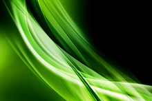 Green Abstract Waves Art Composition Background