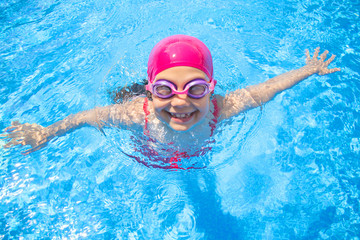 girl in swimming pool