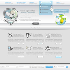 Wall Mural - website design template elements with icons set