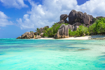  Tropical Paradise - Anse Source d'Argent - Beach on island La Digue in Seychelles