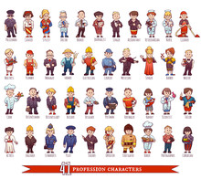 Vector Set Of Business People, Such As Policeman, Doctor, Worker