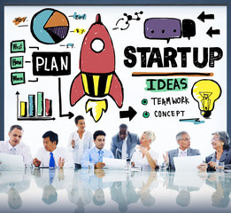 Canvas Print - Start Up Business Plan Development Vision Concept