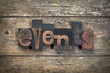 © eyewave - events, word written with vintage letterpress printing block