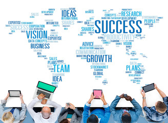 Wall Mural - Success Growth Vision Ideas Team Business Plans Connect Concept