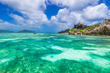 Fototapeta Do akwarium - Tropical Paradise of Seychelles- Anse Source d'Argent - Beach on island La Digue