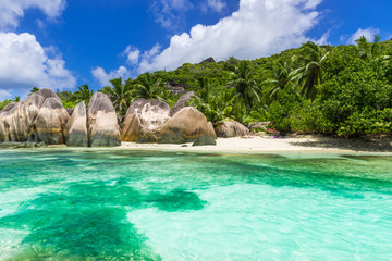  Tropical Paradise of Seychelles- Anse Source d'Argent - Beach on island La Digue