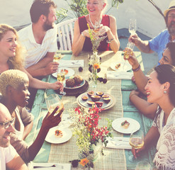 Wall Mural - Diverse People Luncheon Outdoors Hanging out Concept