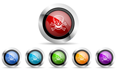 Aufkleber - skull vector icons set