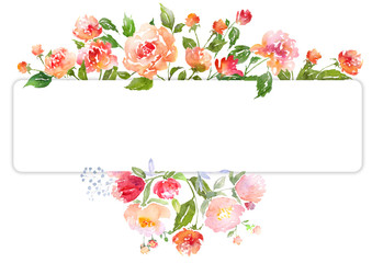 Wall Mural - Watercolor floral card template