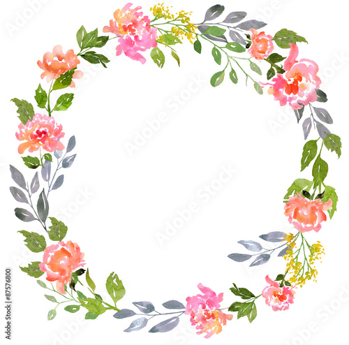 Watercolor floral card template
