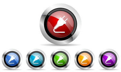 Aufkleber - plug vector icons set