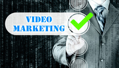 business man pressing checkbox Video Marketing