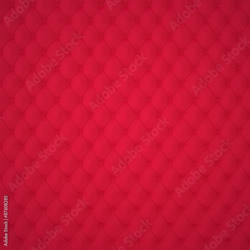 Plakat na papierze fotorealistycznym Czerwony capitone tapicerka wzór tła z przyciskami do dekoracji. 