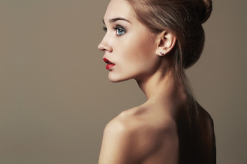 Wall Mural - young blond woman.beautiful blonde girl