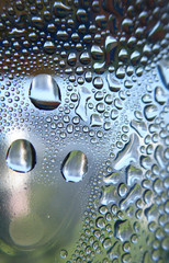 Bubbles on bottle closeup