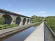 Railway viaduct with aqueduct in Chirk Wales UK