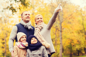 Poster - happy family in autumn park