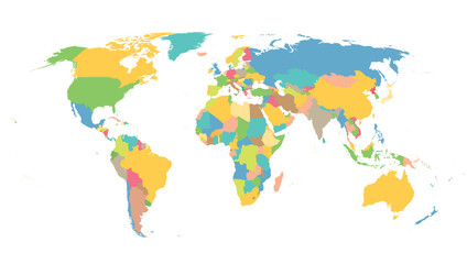 Poster - colorful map of the world