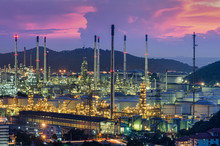 Landscape Of Oil Refinery Industry With Oil Storage Tank