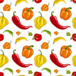 Seamless vector pattern with chili peppers
