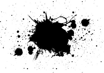 abstract splatter color black isolate background