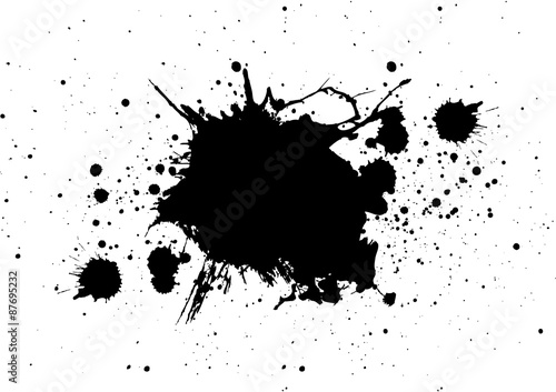 Zdjęcie XXL streszczenie splatter kolor czarny izolować tło