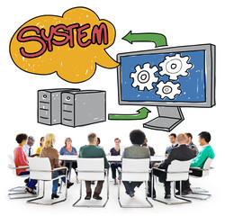 Poster - System Connection Technology Data Networking Concept