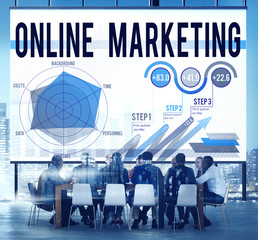 Wall Mural - Online Marketing Global Business Strategy Concept