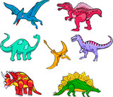 Fototapeta Dinusie - Set of dinosaurs
