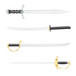The Swords saber and a epee on a white background