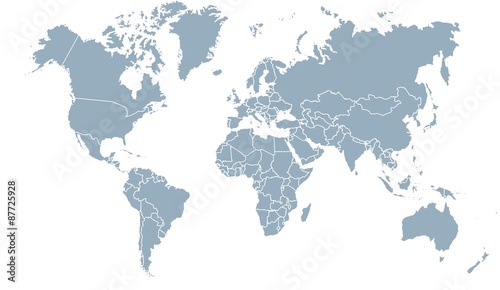 Board z aluminiowym obramowaniem Mapa świata 24072015